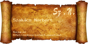 Szakács Norbert névjegykártya